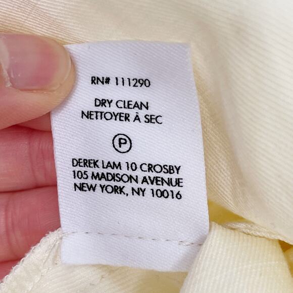 New Derek Lam 10 Crosby Kiana Pleated Asymmetrical Mini Skirt 14 Cotton Linen - Picture 9 of 12